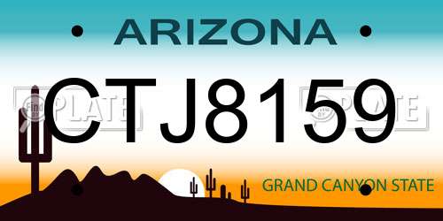 CTJ8159 Arizona License Plate