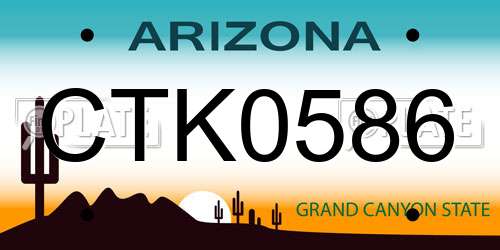 CTK0586 Arizona License Plate