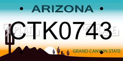 CTK0743 Arizona License Plate