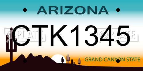 CTK1345 Arizona License Plate