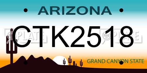 CTK2518 Arizona License Plate