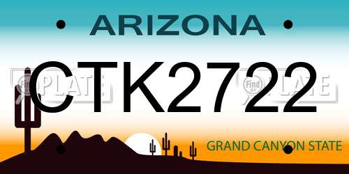 CTK2722 Arizona License Plate