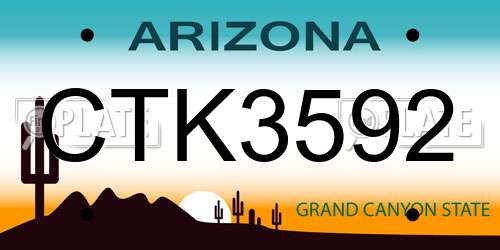 CTK3592 Arizona License Plate