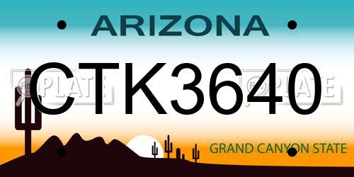 CTK3640 Arizona License Plate