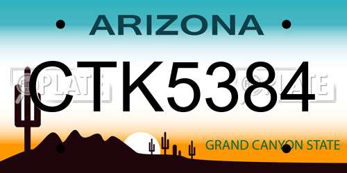 CTK5384 Arizona License Plate