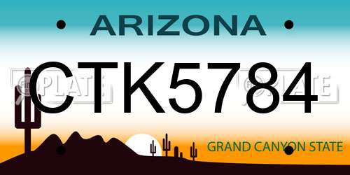 CTK5784 Arizona License Plate