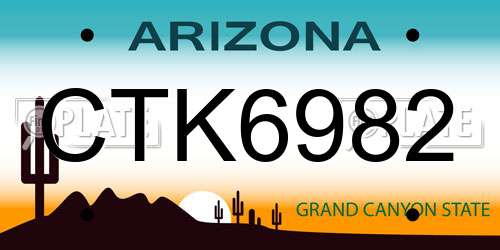 CTK6982 Arizona License Plate