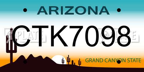 CTK7098 Arizona License Plate