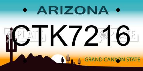 CTK7216 Arizona License Plate