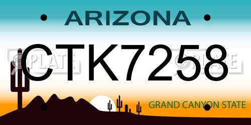 CTK7258 Arizona License Plate