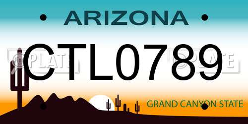 CTL0789 Arizona License Plate