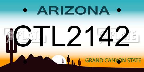 CTL2142 Arizona License Plate