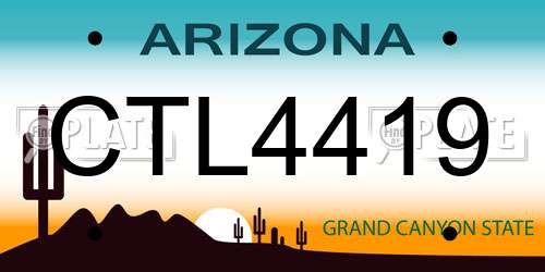 CTL4419 Arizona License Plate