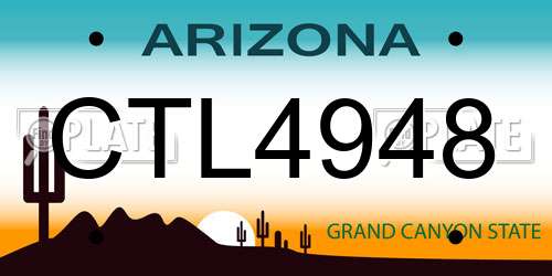 CTL4948 Arizona License Plate