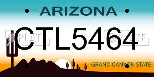 CTL5464 Arizona License Plate