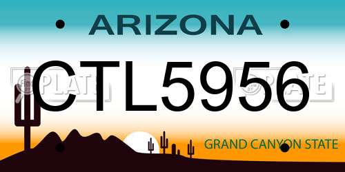 CTL5956 Arizona License Plate