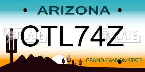 CTL74Z Arizona License Plate