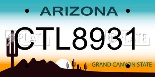 CTL8931 Arizona License Plate