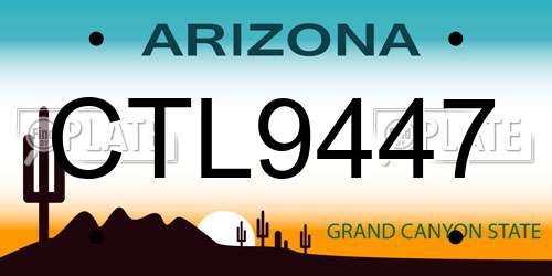 CTL9447 Arizona License Plate
