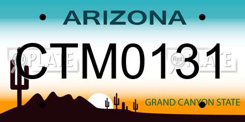 CTM0131 Arizona License Plate