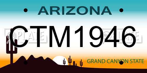 CTM1946 Arizona License Plate