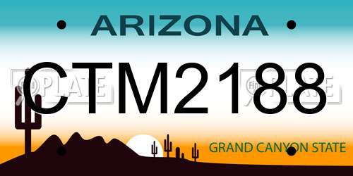 CTM2188 Arizona License Plate