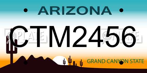 CTM2456 Arizona License Plate