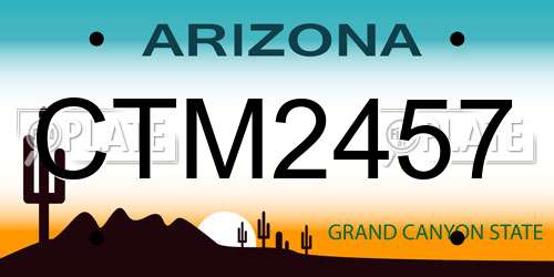 CTM2457 Arizona License Plate