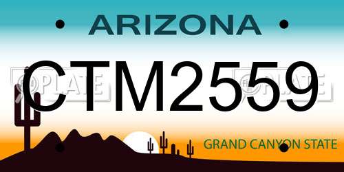 CTM2559 Arizona License Plate