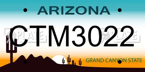 CTM3022 Arizona License Plate