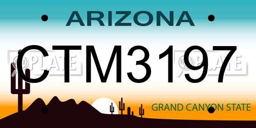 CTM3197 Arizona License Plate