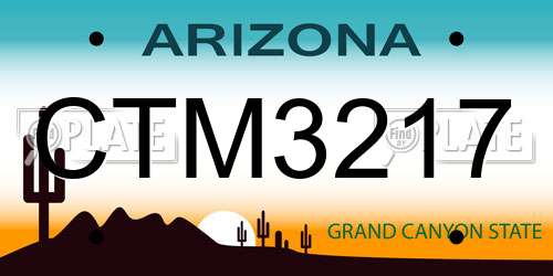 CTM3217 Arizona License Plate