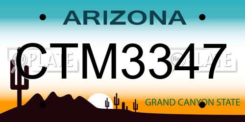 CTM3347 Arizona License Plate
