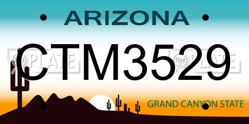 CTM3529 Arizona License Plate
