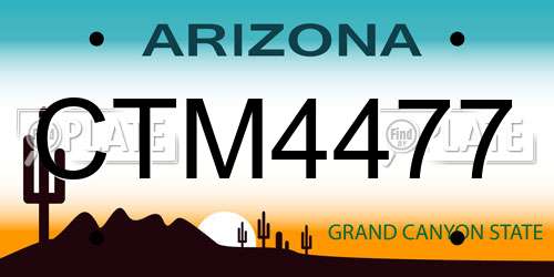 CTM4477 Arizona License Plate
