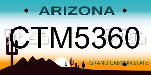 CTM5360 Arizona License Plate
