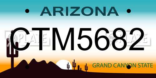 CTM5682 Arizona License Plate