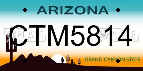 CTM5814 Arizona License Plate