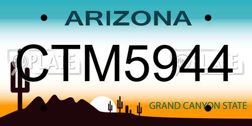 CTM5944 Arizona License Plate