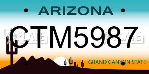 CTM5987 Arizona License Plate