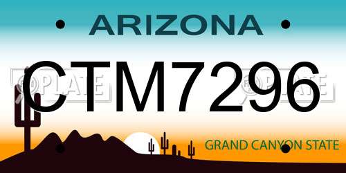 CTM7296 Arizona License Plate