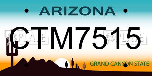 CTM7515 Arizona License Plate