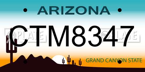 CTM8347 Arizona License Plate