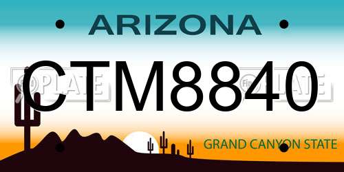 CTM8840 Arizona License Plate