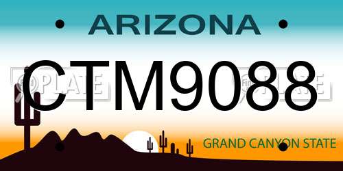 CTM9088 Arizona License Plate