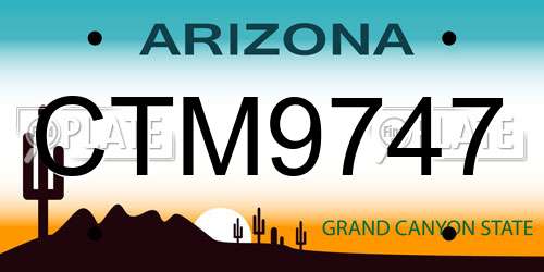 CTM9747 Arizona License Plate