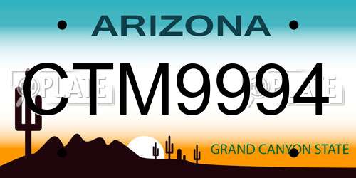CTM9994 Arizona License Plate