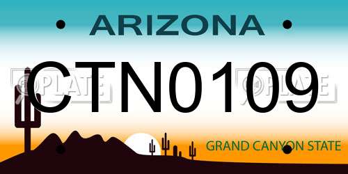 CTN0109 Arizona License Plate