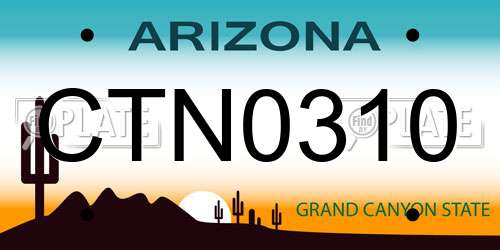 CTN0310 Arizona License Plate