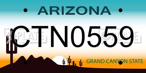 CTN0559 Arizona License Plate
